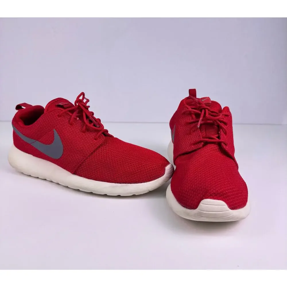 Nike Roshe One Mens Size 9 Sport Red Grey White Mesh Iconic Running Shoes